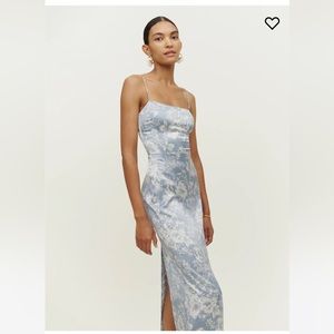 Reformation Frankie Silk Dress in Porcelain